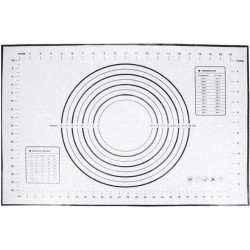 siliconen bakmat/deegmat 60 x 40 cm met maataanduidingen - Zwart