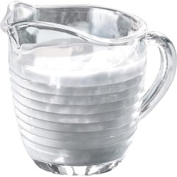 KADAX Melkkannetje van glas, melkkan met handvat, slagroomkan, kruik, saus, kleine glazen kan voor melk, room, saus, koffie, eenvoudig te reinigen, transparant (200 ml, strips)