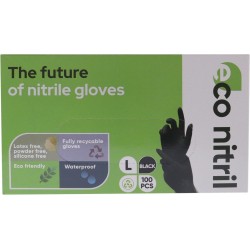 100x - Gloovy - Eco gloves - Duurzame hygiëne handschoenen - Zwart S