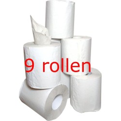 9 Poetsrollen poets hand papier midirollen 1 laags recycled niet gebleekt 100 meter 720 vellen