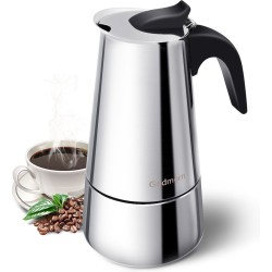 VONATES BiggCoffee - Percolator Koffie - Espressomaker Inductie - Perculator - 450ml - Zilver