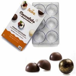 Chocolade mal Halve bol, 6x 75mm - Decora