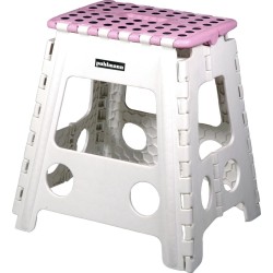PUHLMANN - inklapbare kruk, JAMES, plastic, roze, 40 cm hoog, max 90 kilo