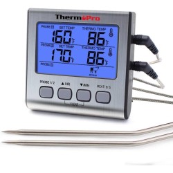 ThermoPro Dubbele Vleesthermometer Digitaal - BBQ Thermometer - incl. Batterij