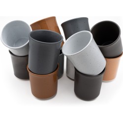 Koffiekopjes - koffiemok - koffiebeker - set van 12 kopjes (4 kleuren) - 150ML - keramiek - hip en trendy