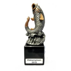 Vistrofee Karper - 18 cm – Zilver/Zwart - Steen