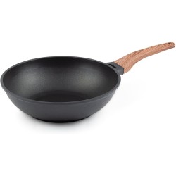 Rosmarino Black Line Wokpan - 30 cm - 100% PFAS & PFOA vrij - gegoten aluminium - non-stick minerale coating - ergonomische handgreep - geschikt voor alle warmtebronnen & vaatwasser