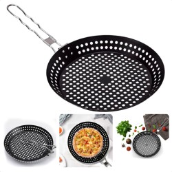 Cheqo® Anti Aanbak Barbecuepan - BBQ Pan - BBQ Grillpan - 24cm - Inklapbaar - Non-Stick - 30,5cm