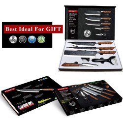 Keukenmessen Set Chef Messen 8 Roestvrij Staal Gesmeed Keukenmessen, Schaar ,Dunschiller Gift Case