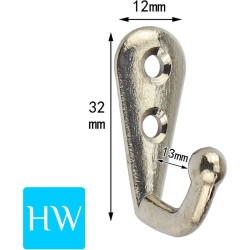 Muurhaakjes (4x) voor kleine dingen in huis en keuken (Zilver)