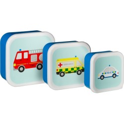 Lunchbox brandweer politie . sass&belle. Set van 3 stuks