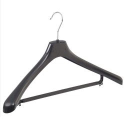 10 x Mantel / kostuumhanger zwart met broeklat, 48 cm