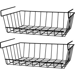 Opberg/opruim hangmandjes/kastmandjes - 2x stuks - Zwart - 40 cm