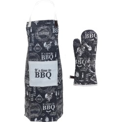 4cookz® BBQ set katoenen schort + handschoen