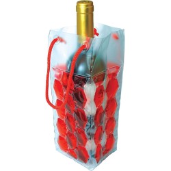 Wijnkoeler - doorzichtige draagtas met gel - koeler voor wijn en champagne