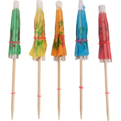 Sier Cocktail decoratie prikker - papieren parasol - 150 stuks