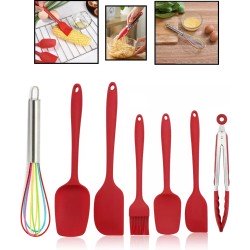 7 delige Siliconen Keukenset - Keukengerei Set - Dichte Spatel - Garde - Insmeer Borstel - Kwast - Keukengerei - Kookgerei – Kitchenware