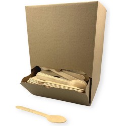 500 stuks houten lepel in Kraft Dispenser Box - Houten bestek - lepel - bio lepel - hout in dispenserdoos - dispenser doos bestek - karton dispenser - papier dispenser box met bestek - cutlery - biologisch afbreekbaar - Milieuvriendelijk - FSC -