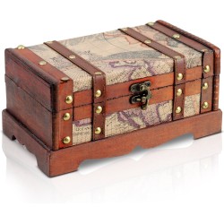 Brynnberg® Schatkist 23x13x11cm - Bruine Piratenkist, van hout