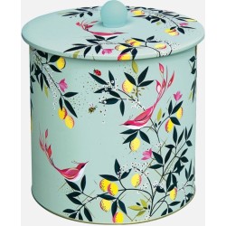 Sara Miller London - Bewaarbus Orchard - Zangvogels - Bewaarblik - Mintgroen - Rond - Blik - Ø 17 x 17 cm