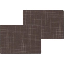 12x stuks stevige luxe Tafel placemats Liso bruin 30 x 43 cm - Met anti slip laag en Teflon coating toplaag