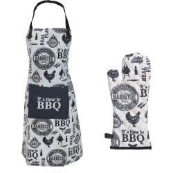 4cookz® BBQ set katoenen schort + handschoen