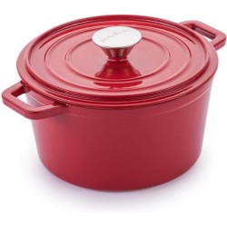 Rosmarino - Gietijzeren pan - Rood - Ø20cm - 1.8 liter - Braadpan - 100% PFAS & PFOA vrij - Emaille - Geschikt voor alle warmtebronnen