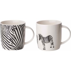 Animal zebra beker d8,5xh9,2cm 2 ass36cl