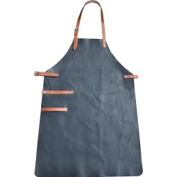 Scotts Bluf Lederen schort Zwart - Barbequeschort - Barbeque