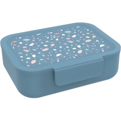 Lunch Buddies broodtrommel tastebox Terrazzo rechthoekig 24x18x6 cm blauw. blauw