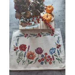 Placemat Gobelinstof Rode Bloemen 46*34 cm