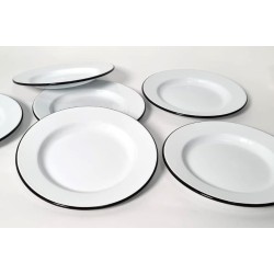 emailledesign® Servies emaille borden set van 5 stuks - 24 cm