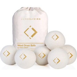 LuxerLiving wasbol set van 6 - Droogt tot 30% sneller -  Wasverzachter - Droger ballen - Dryer balls - Ecologisch - 100% wol