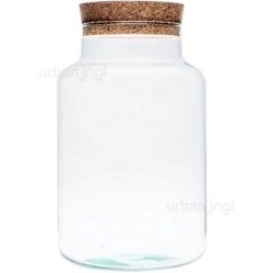 Planten terrarium fles met kurk dop - Milky - ↑ 30 cm - Ø 21 cm - Helder - Glas - Vaas - Voorraadpotten - Snoeppot | urbanjngl