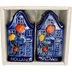 Zout en Peper stel - Delftsblauw - grachtenpand - salt & pepper