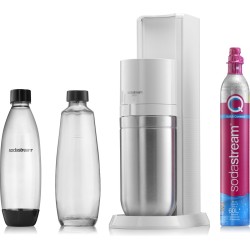 SodaStream DUO - wit - Incl. Quick Connect Koolzuurcilinder - Met 1 glazen en 1 herbruikbare plastic fles