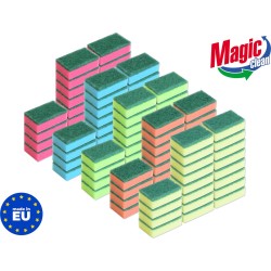 Schuursponsjes schoonmaak - 100 stuks - 75x50x30mm - Voordeelverpakking - MADE IN EU