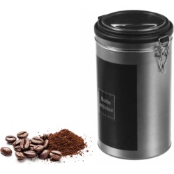 Préfère® Koffiebonen Bewaarbus 1,6L - Koffiepads Bewaarbus - Koffieblikbewaarblik - Zilver/Zwart