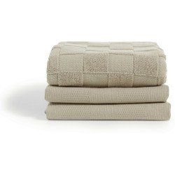 Cinderella Checkmaid - Set van 2 theedoeken & 1 keukendoek - Taupe