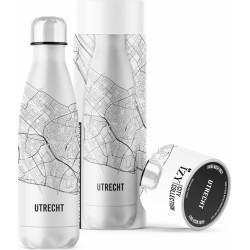 IZY Bottles x Utrecht | 500 ML | Thermosfles | Drinkfles | Waterfles | Schoolfles | Isoleerfles | Beker | Drinkbeker | Koud | Warm | Fles | Back to School | 500ml