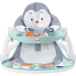 Fisher-Price HBF27 - Bodemzitje met dienblad, pingu-eiland, draagbare peuterstoel met dienblad en speelgoed met diermotieven, voor baby's en peuters