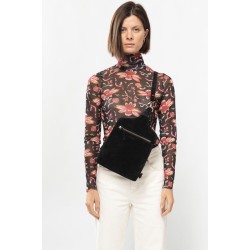 Sissy-Boy - Zwarte mesh top met bloemenprint