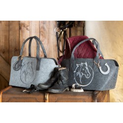 Gilde Handwerk - Vilten tas "Paardenhoofd" - assortie - 39x21x26,5 cm