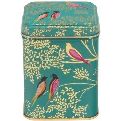 Bewaarblik Vogels - Groen - Rechthoek - Blik - 7 x 7 x 10 cm - Sara Miller London
