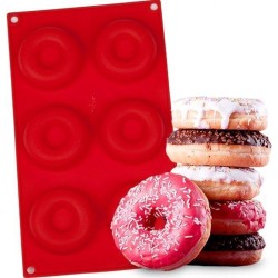 Siliconen Donut Vorm / Donut Bakvorm Bakblik  – Rood