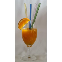 4 stuks rechte glazen rietjes assorti kleur