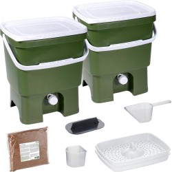 Skaza Compostemmer Organko 26 X 32 X 38 Cm Groen/wit 2 Stuks