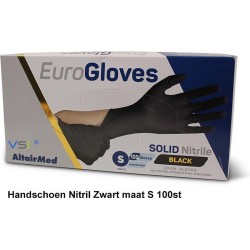 Handschoen Wegwerp Nitril Zwart 100st maat S