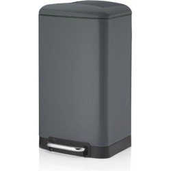 Afvalemmer, RVS, Donker Grijs, 30 L - Kela | Davino