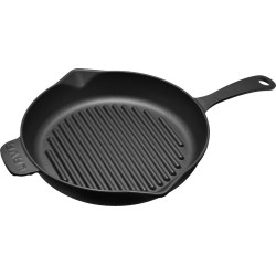 Lava - grill pan - ronde pan - 28 cm rond - gietijzer zwart